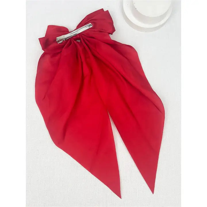 True Red Satin Oversized Bow