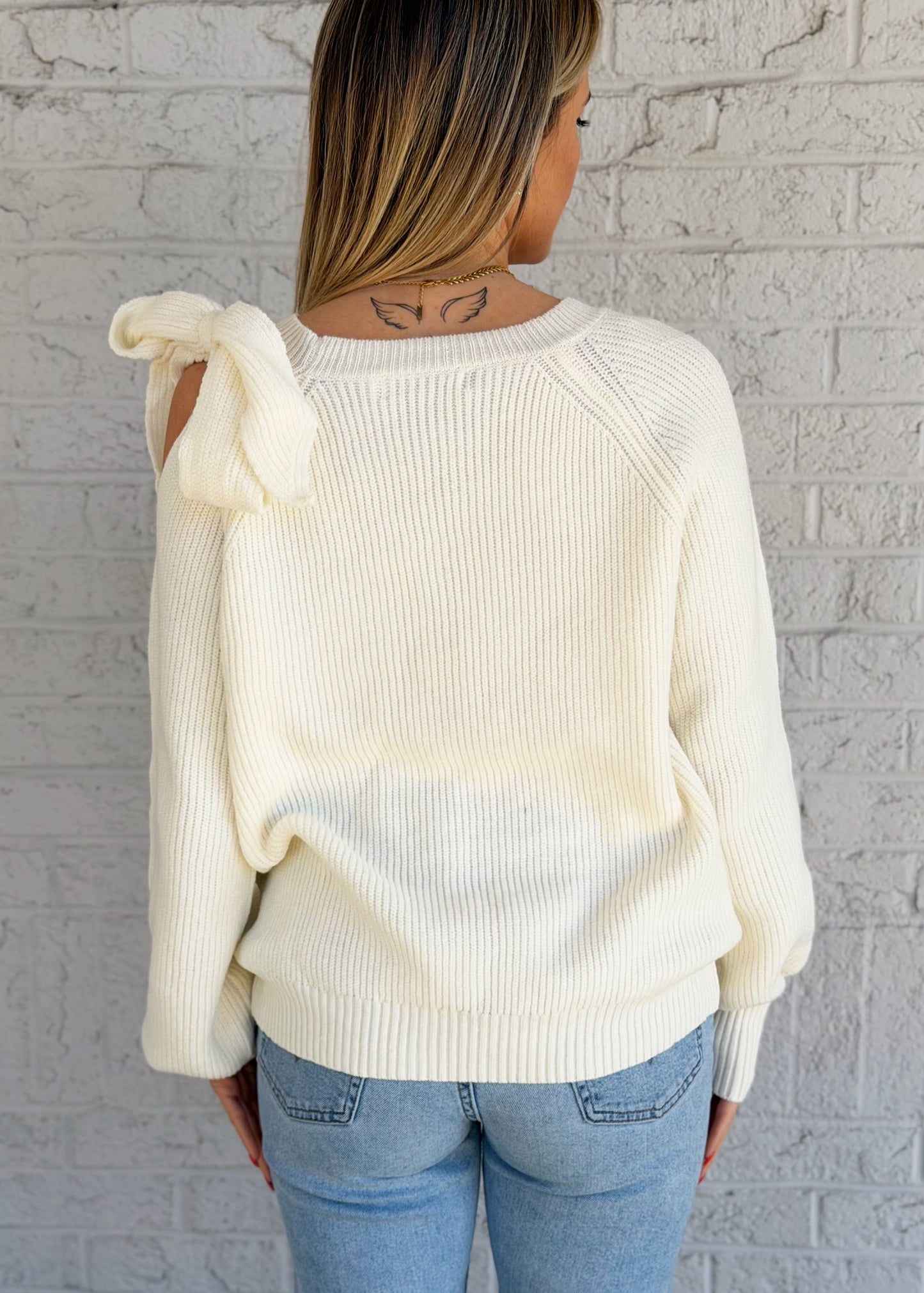 Shoulder Bow Sweater
