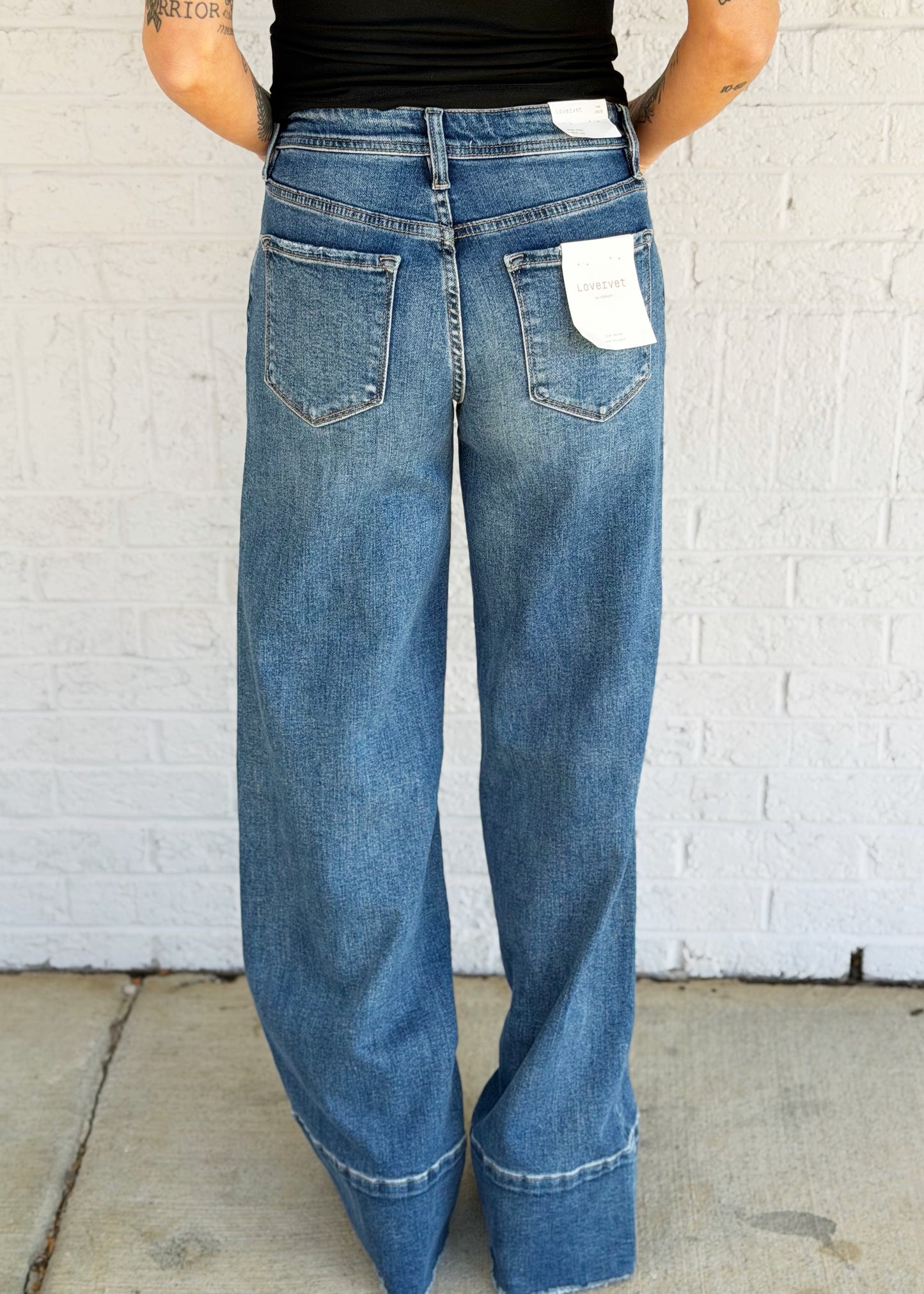 HIGH RISE A LINE WIDE LEG JEANS