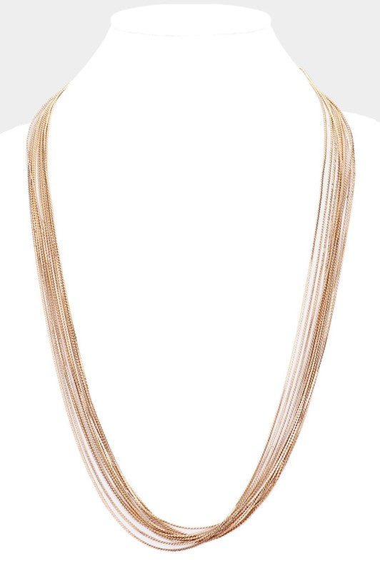 Thin Metal Layered Necklace