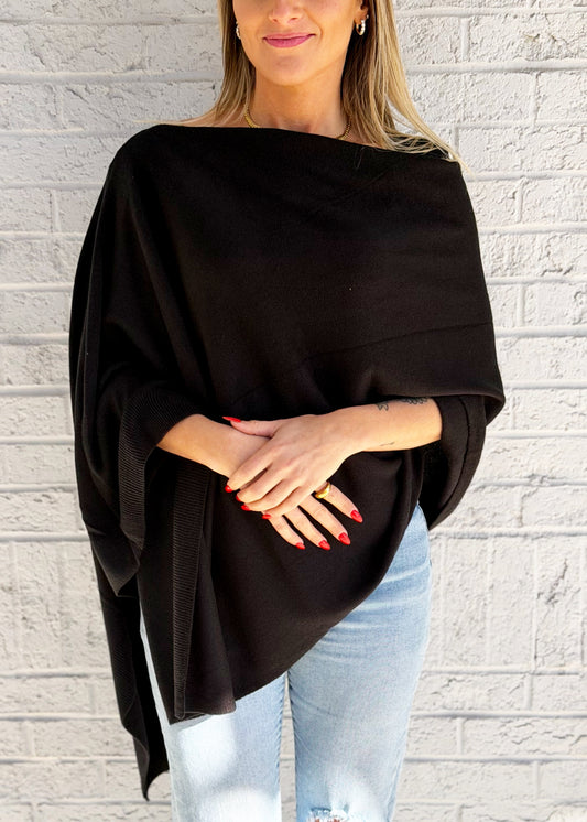 Black Lightweight Poncho
