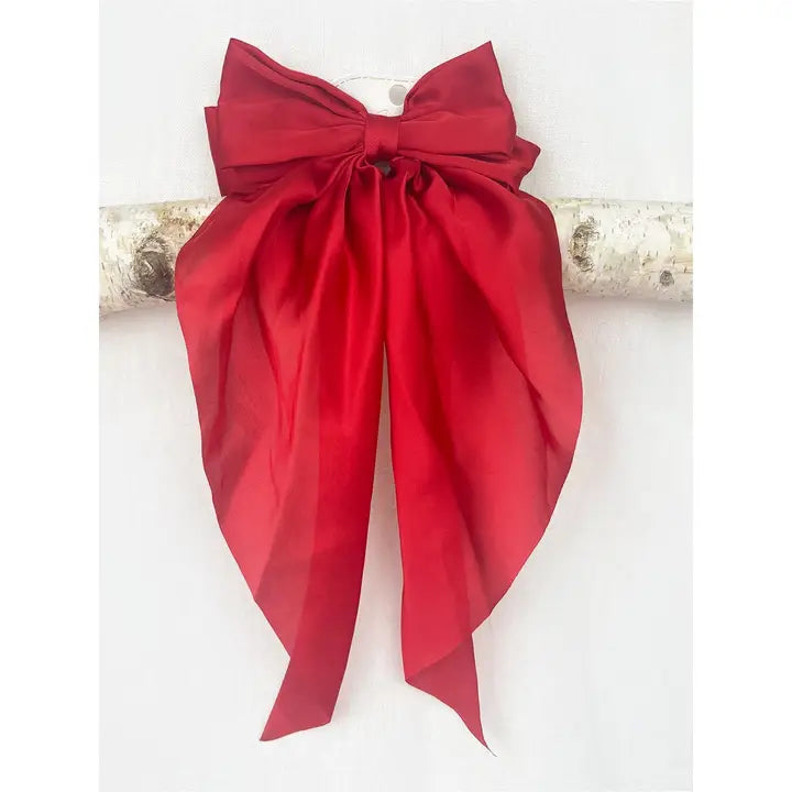 True Red Satin Oversized Bow