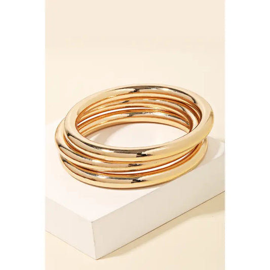 Metallic Triple Bangle Bracelet