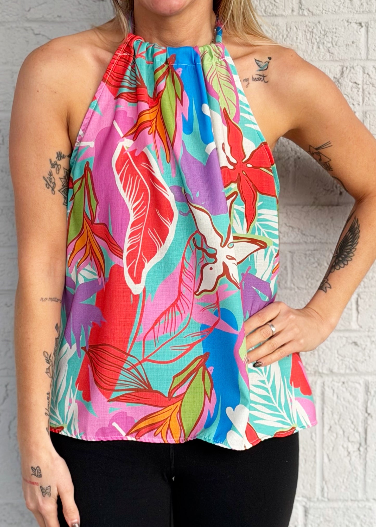 Mint / Purple Halter Top