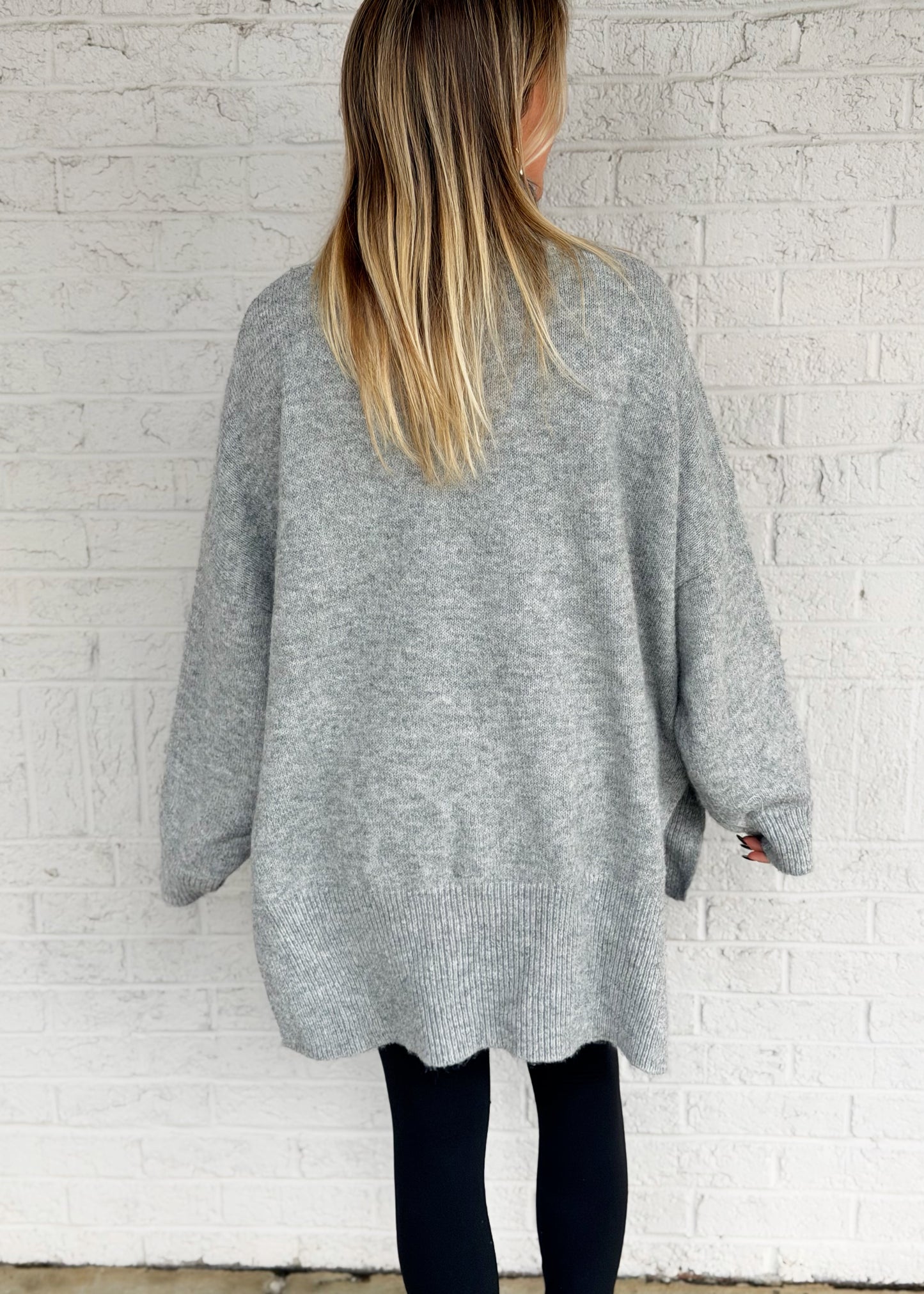 Grey Mock Neck Sweater