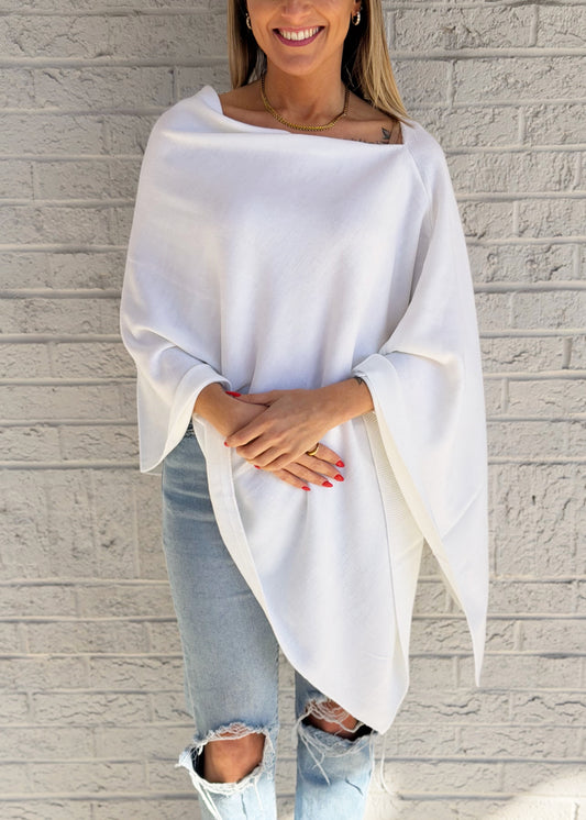 White Lightweight Poncho