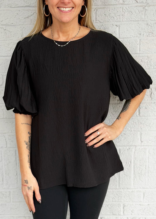 Puff Sleeve Blouse Black