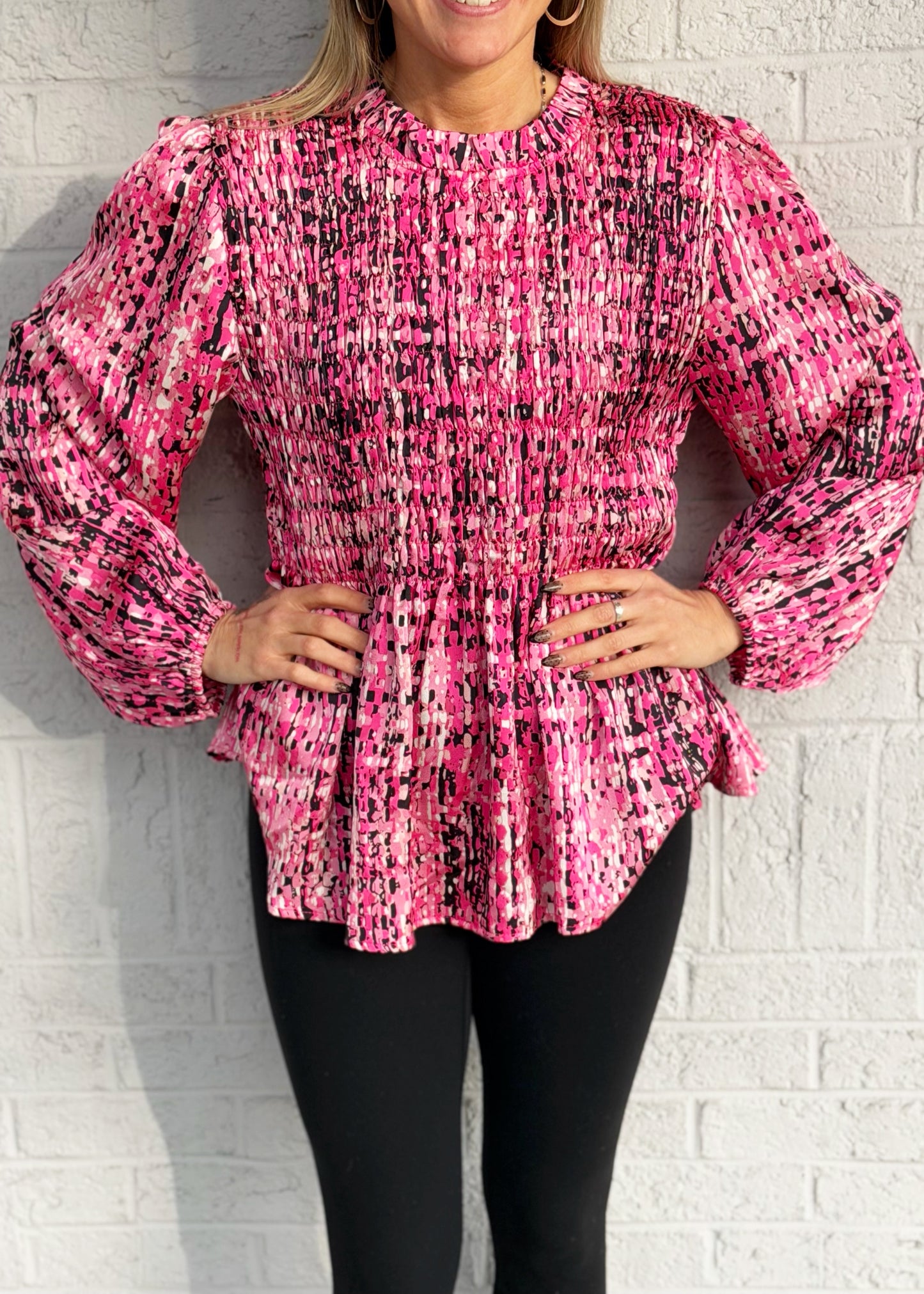 Fuchsia Printed Top