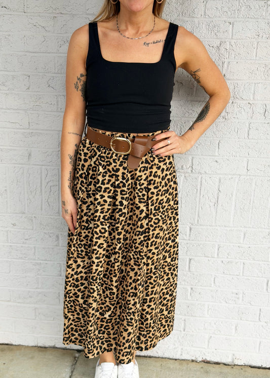 Cheetah Skirt with Belt