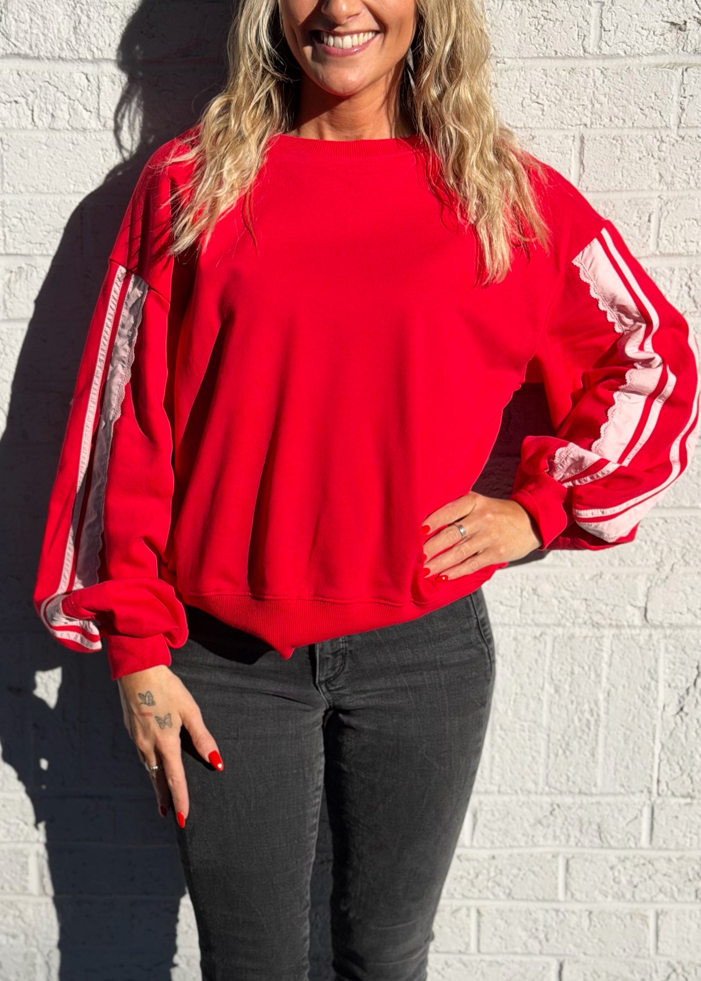 Lacey Lace Trim Pullover