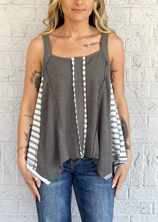 Grey Contrast Tank
