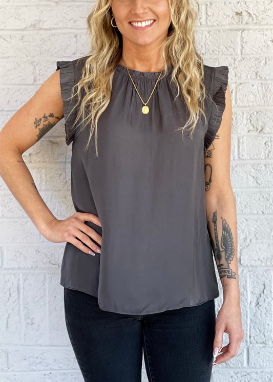 Grey Silk Blouse