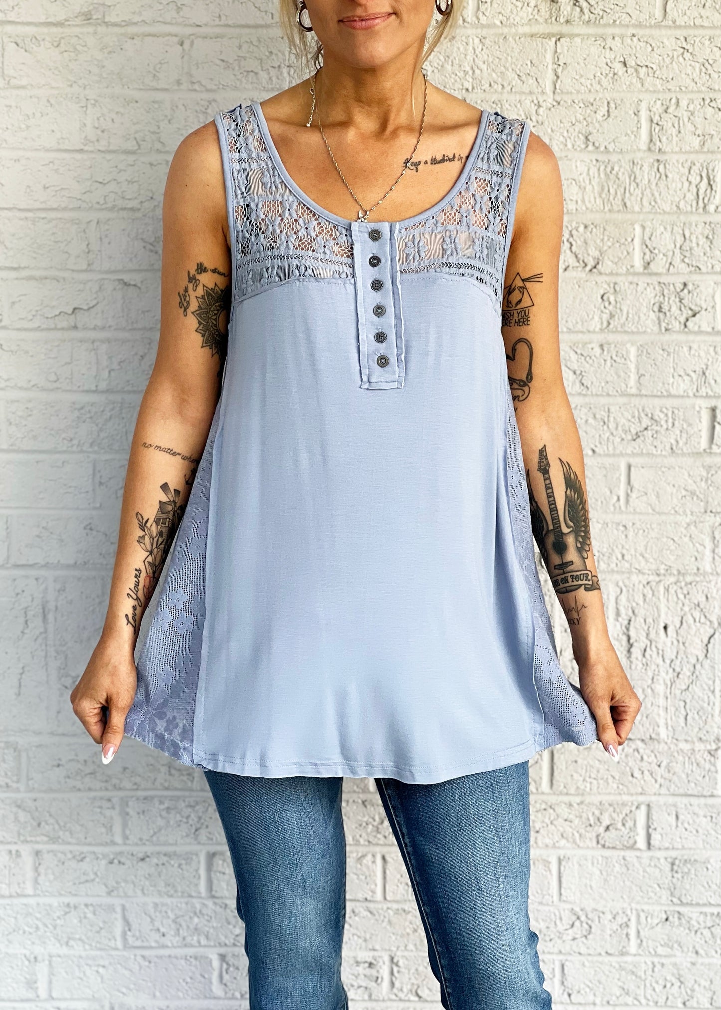 Light Blue Lace Top