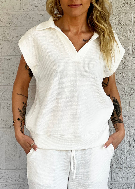 Collared Cloudy Knit Top
