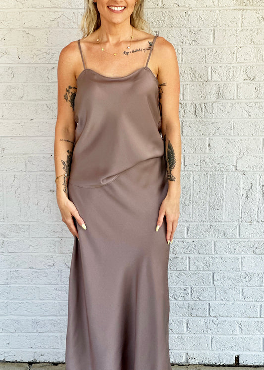 Orchid Satin Skirt