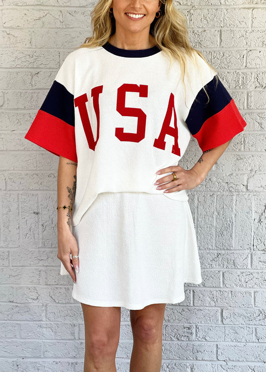 "USA" Knit Top