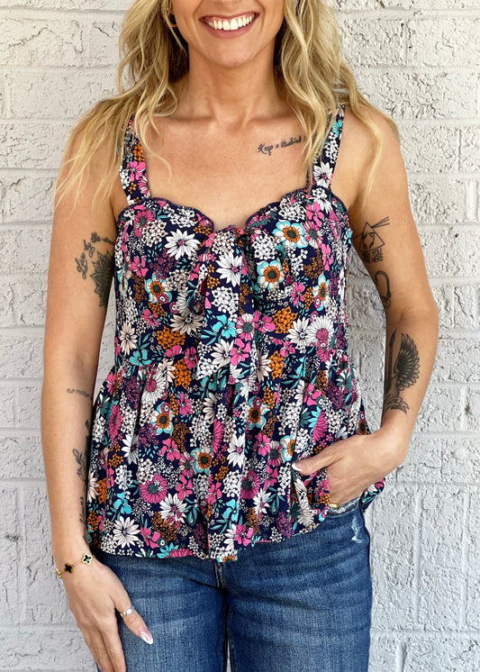 Floral Tie Blouse