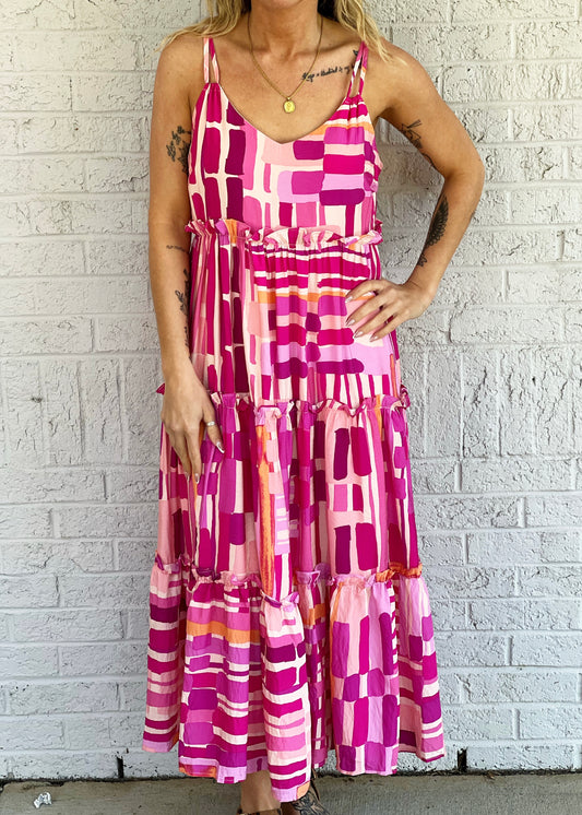 Pink Patterned Maxi