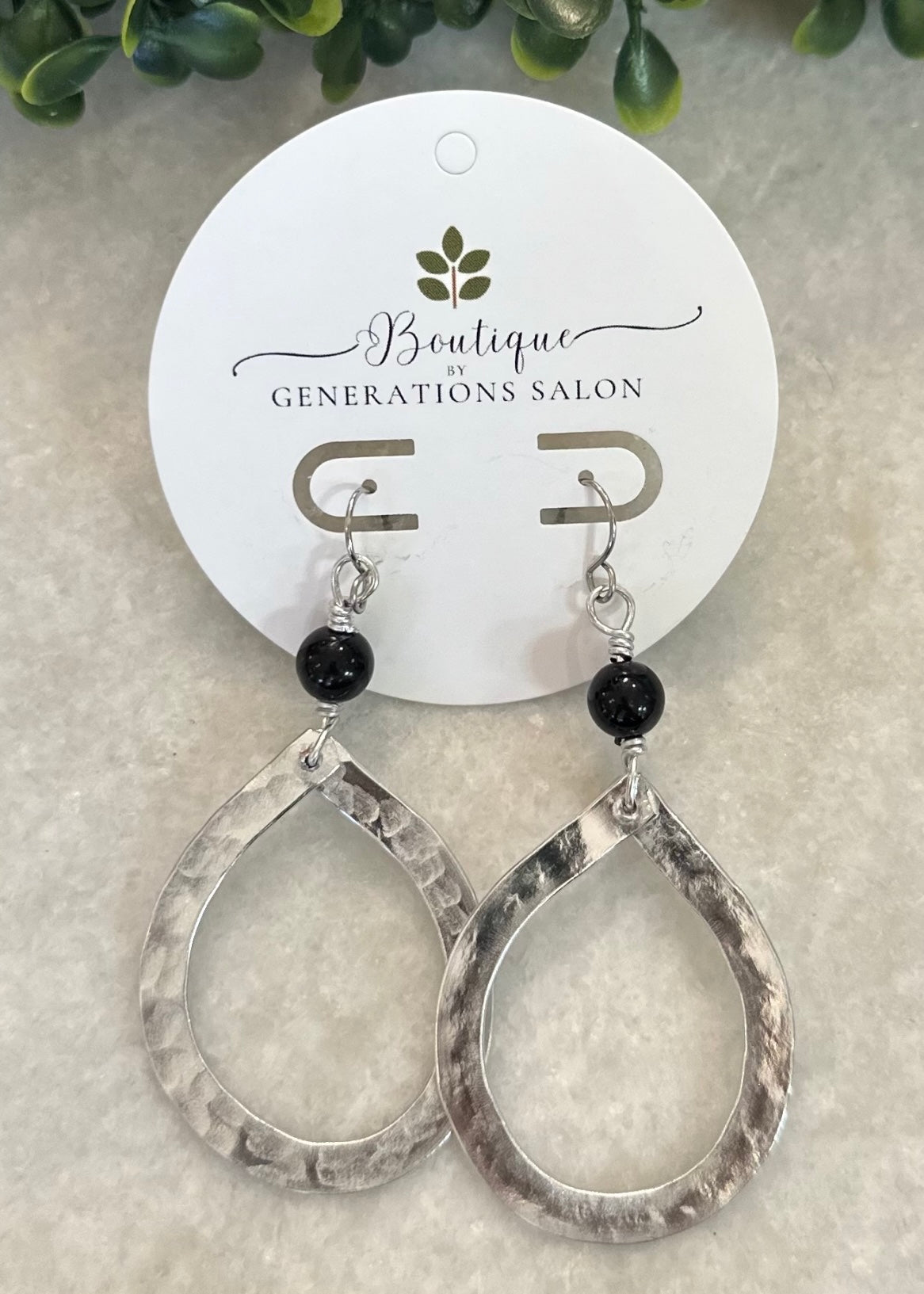 Silver & Black Earrings