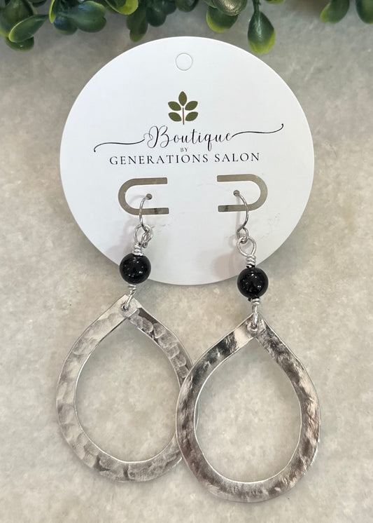 Silver & Black Earrings