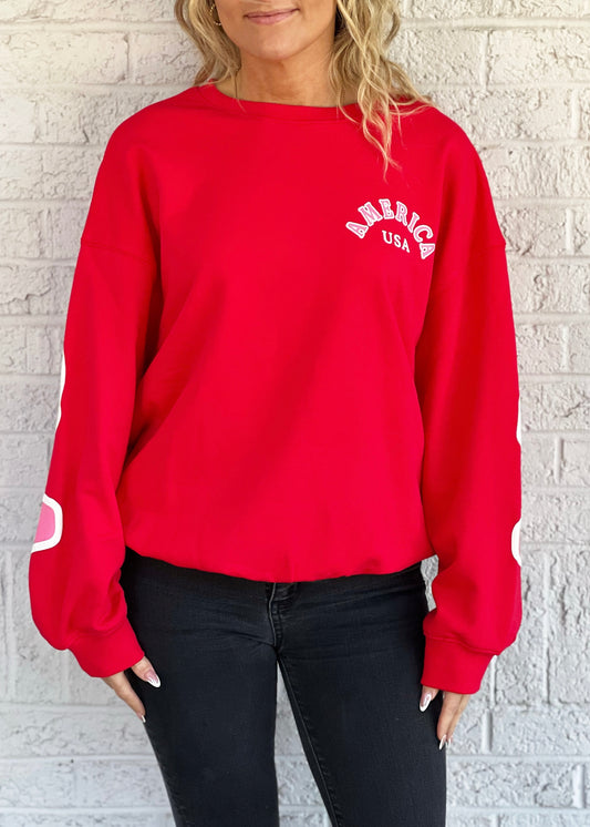 America Pullover in Red