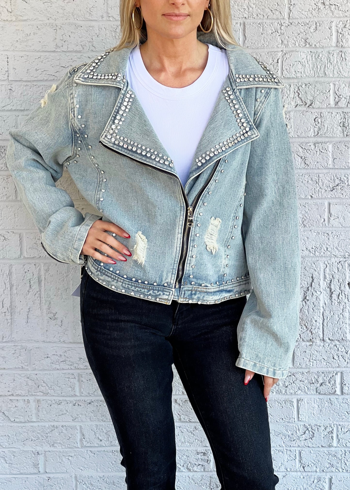 Rhinestone Denim Jacket