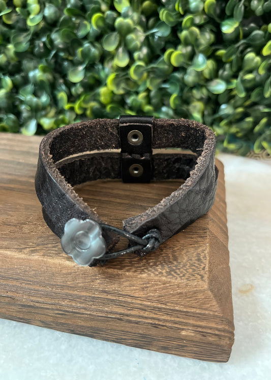 Black Leather Bracelet
