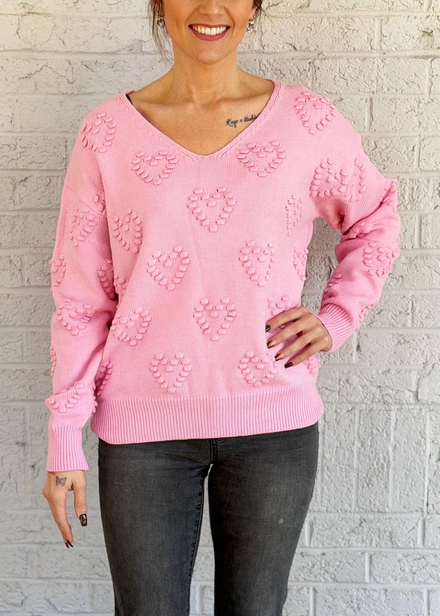 Heart PomPom Sweater