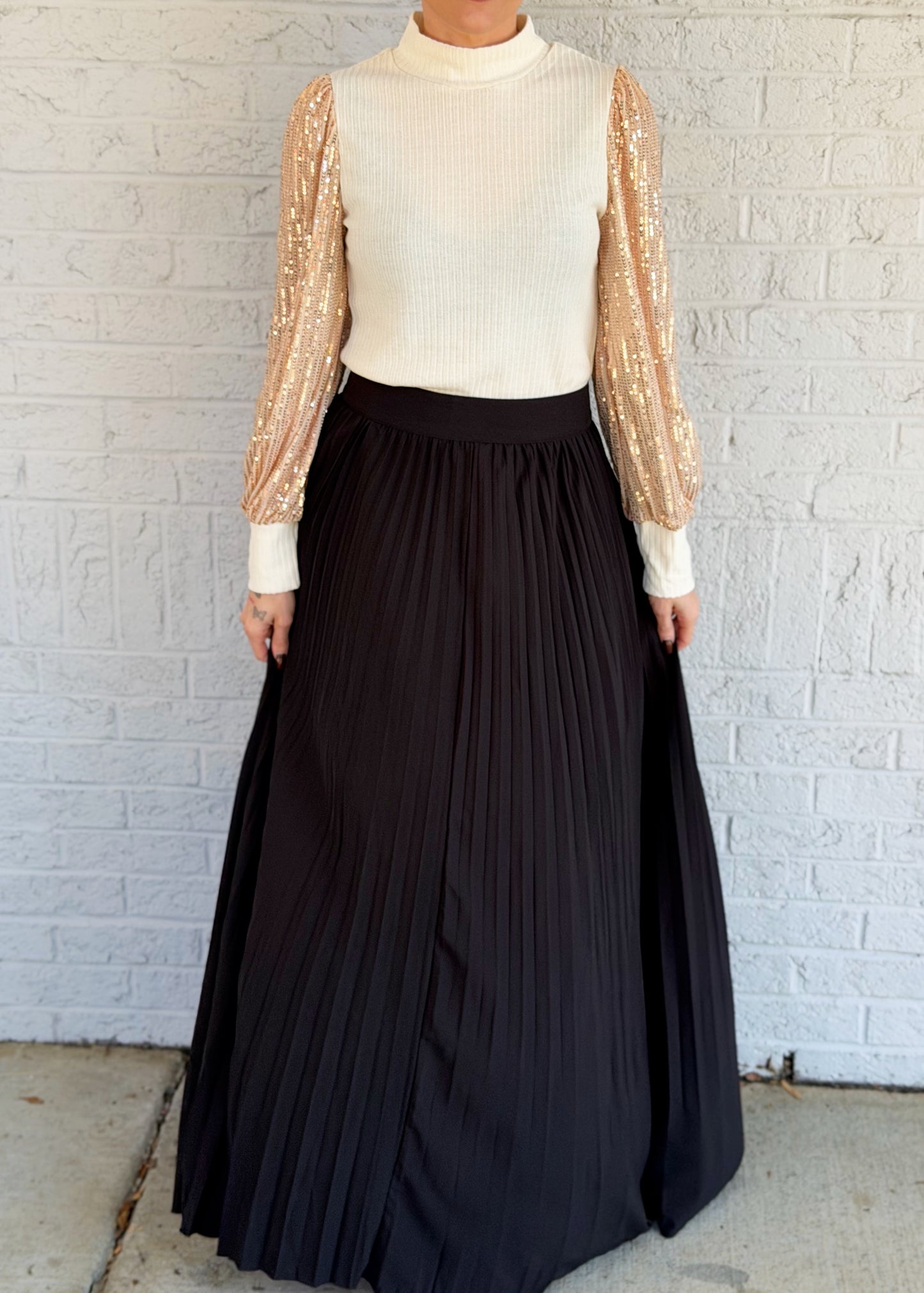 Bonnie Black Pleated Skirt