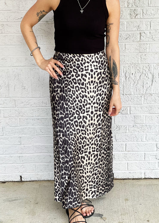 Taupe Animal Print Skirt