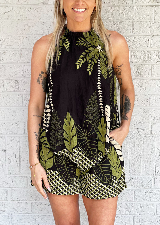 Palm Tree Scarf Tank