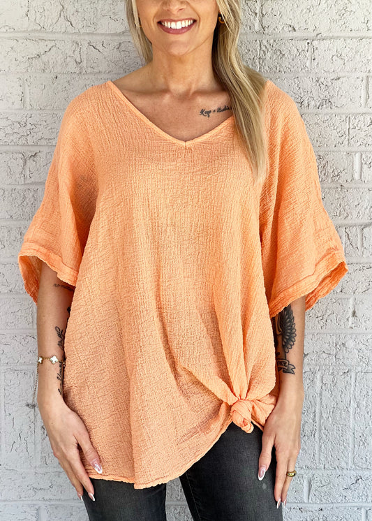 Gauze Tie Top