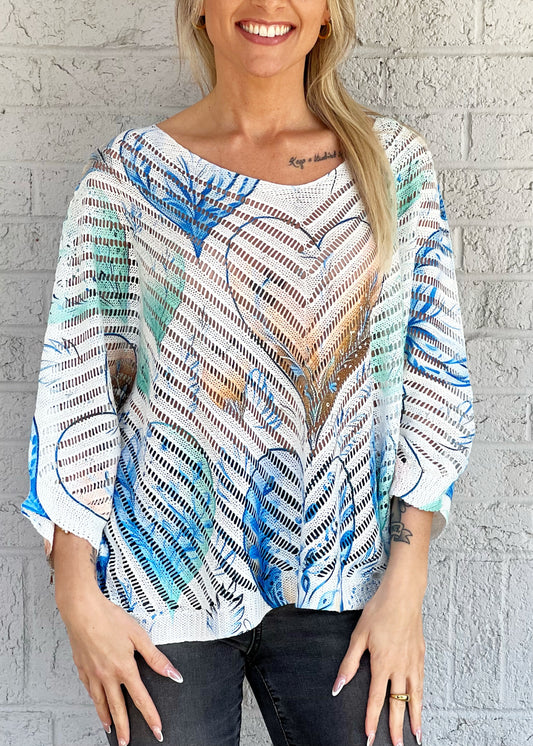 Heart Patterned Knit Sweater