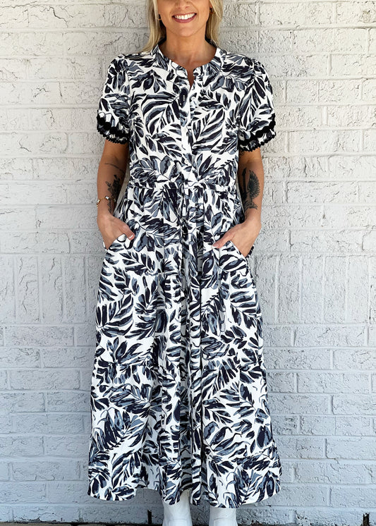 Black and White Floral Dress