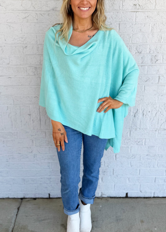 Aqua Lightweight Poncho