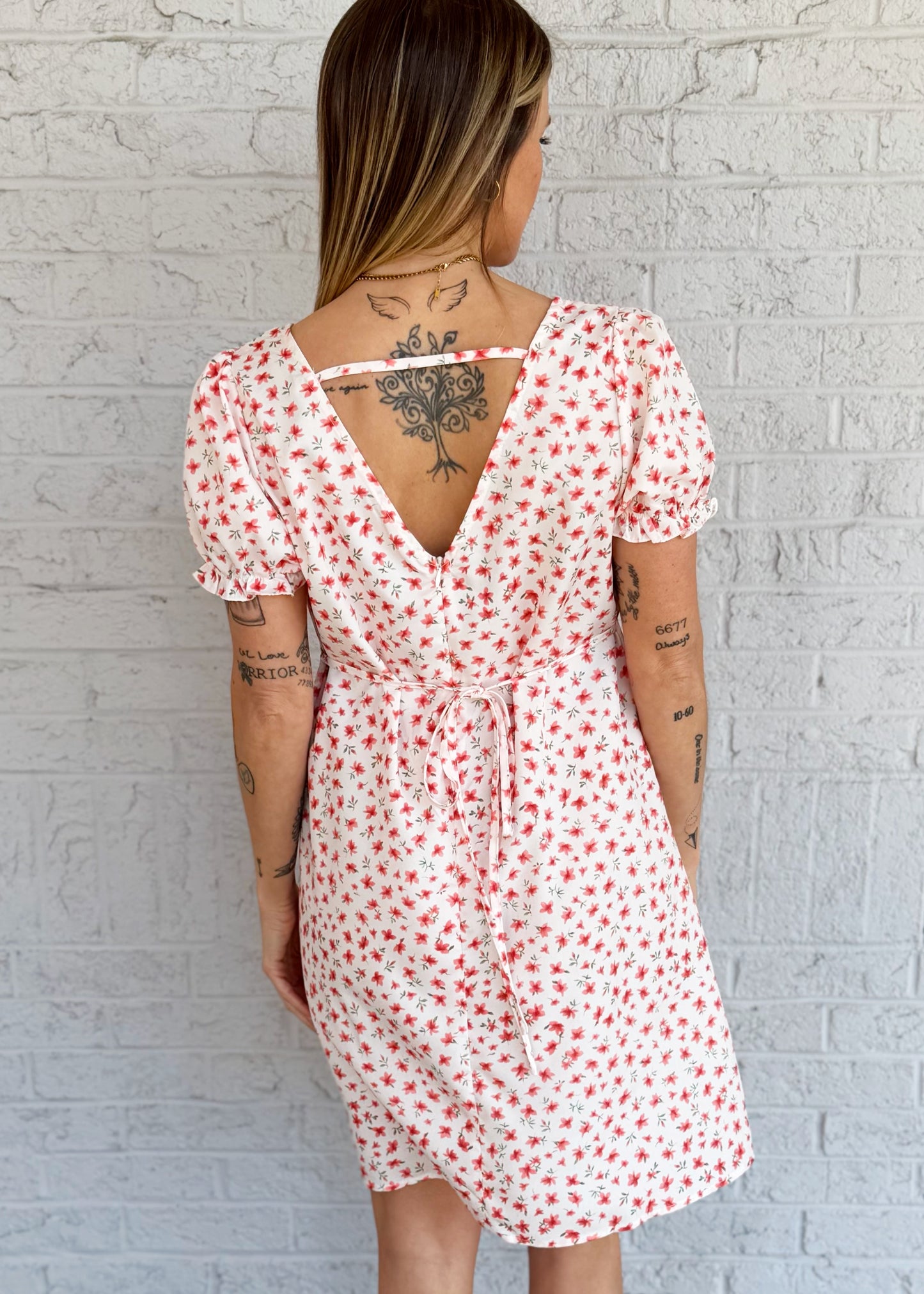 Floral Puff Sleeve Mini Dress