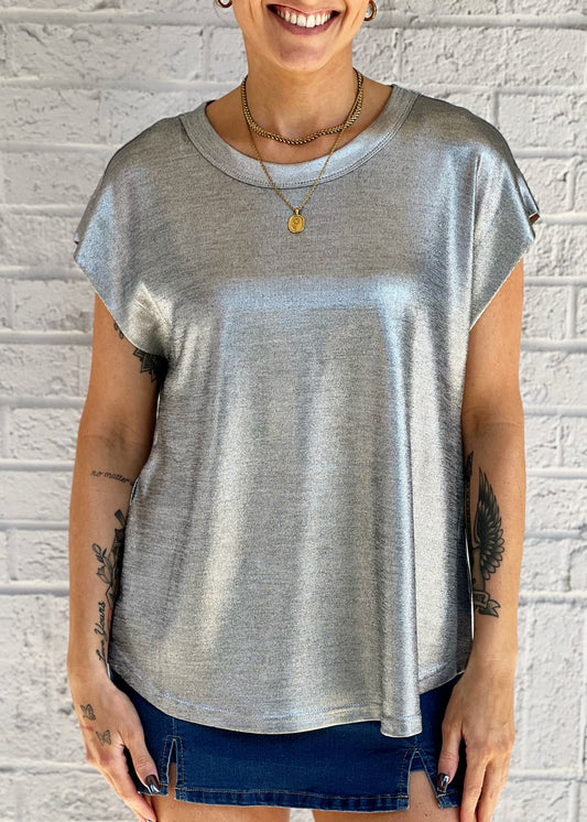 Mel Metallic Top