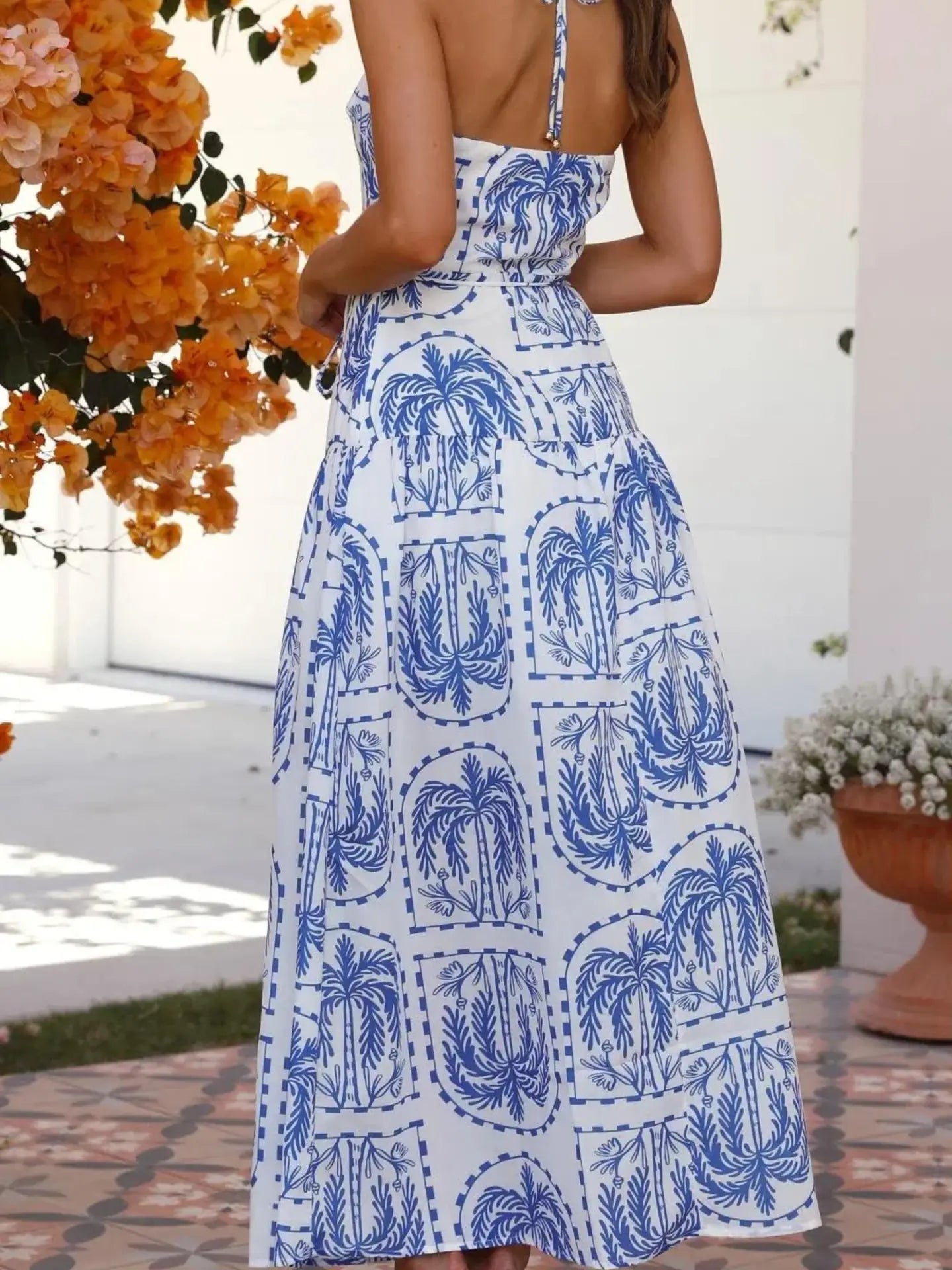 Briana Blue and White Dress