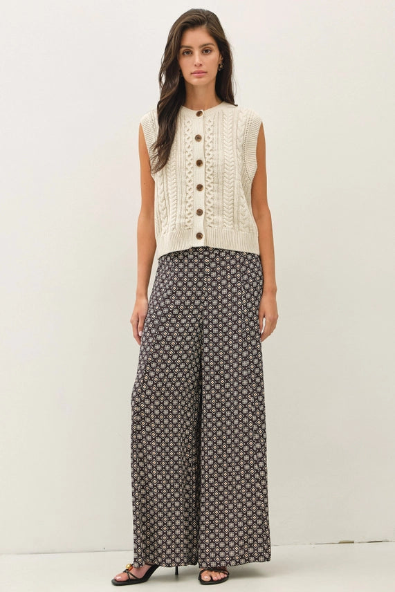 Printed Wide Leg Pants