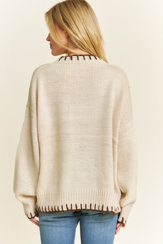 Tan Bow Sweater