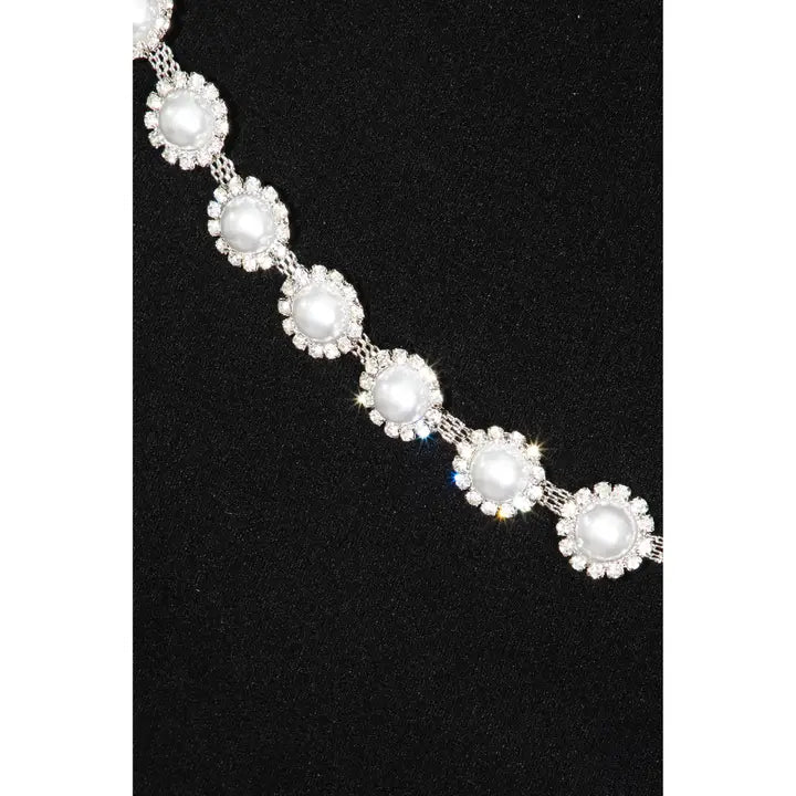 Pearl and Rhinestone Disc Chain Belt