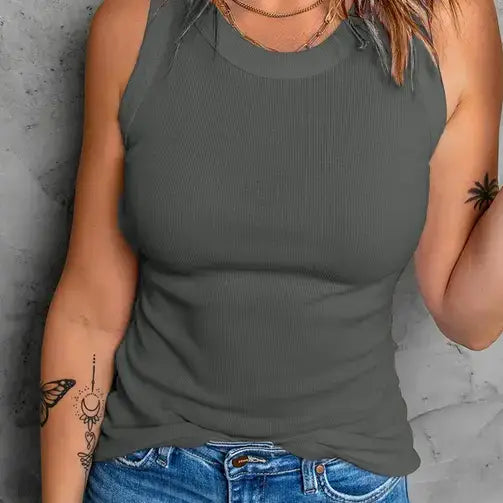 Basic Cami Tank Top- Dark Grey