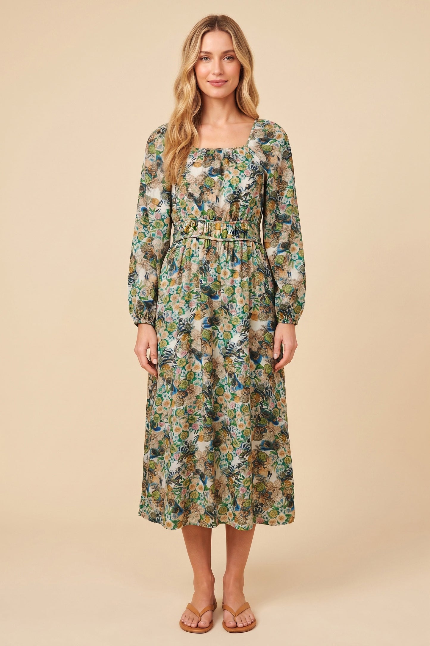 Floral Fruit Print Dress