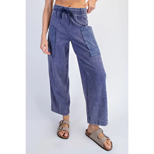 Navy Terry Pocket pant