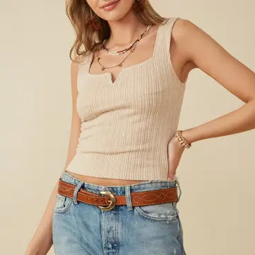 Oatmeal Notch Detail Tank