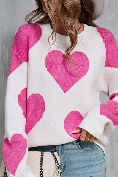 Pink Heart Sweater