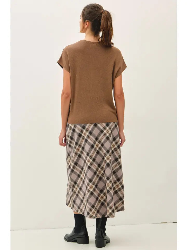 Plaid Print Skirt