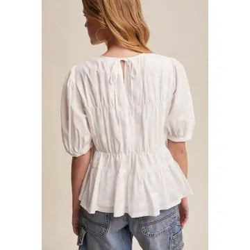 Puff Sleeve Textured Blouse