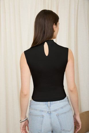 Mock Neck Sleeveless Top
